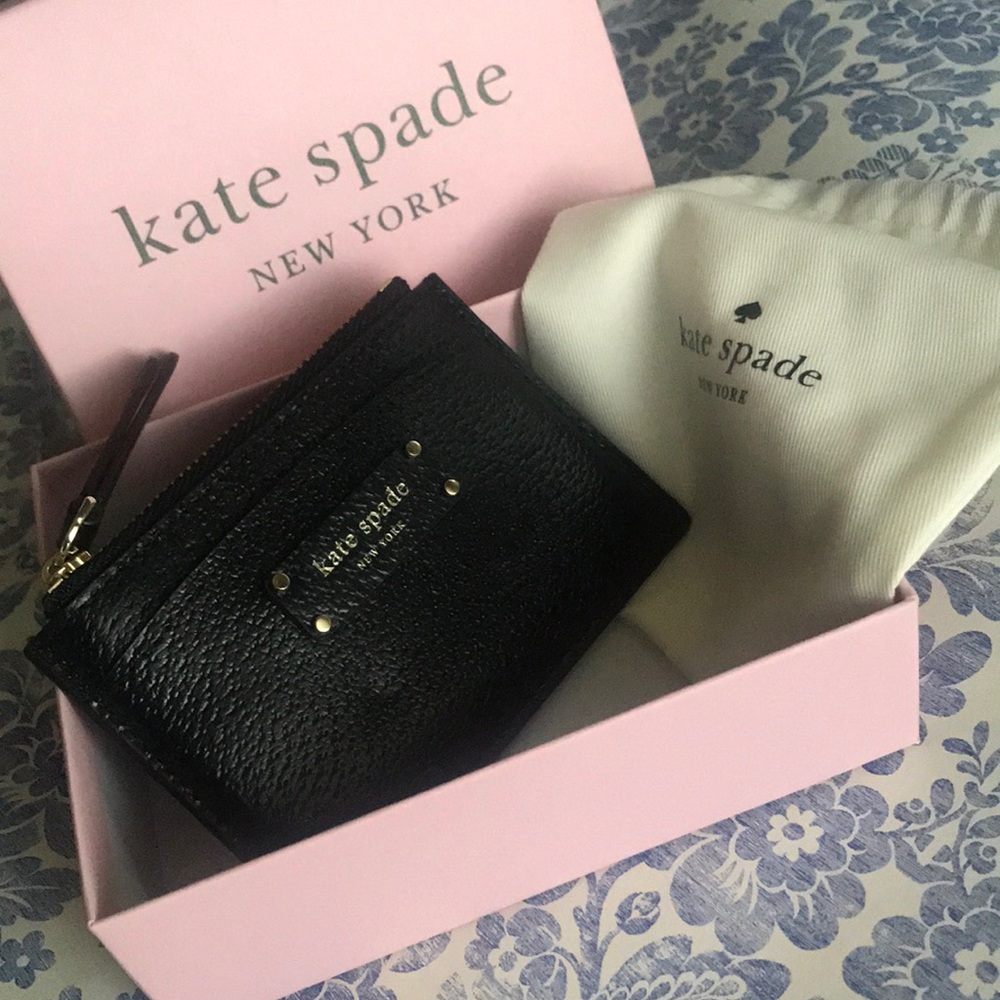 NWT Kate Spade black coin wallet